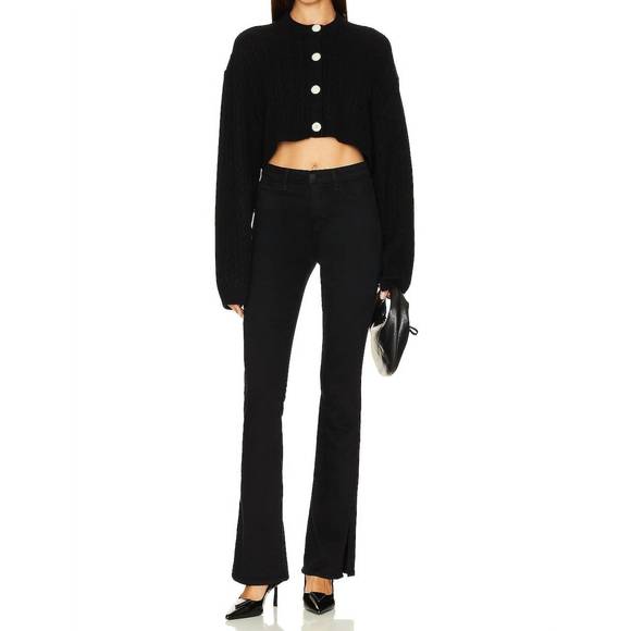 NEW L'AGENCE abilene high-rise boot slit pants in noir - Picture 4 of 4